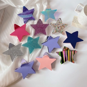 Pinza per Capelli a Stella in Acetato Y2K per Donna Moda Dolce Cool Glitter Motivo Marmo Accessori per Capelli