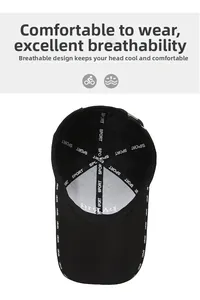 Close-up of breathable mesh lining and reinforced sport seams on the baseball cap