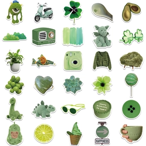 60-piece avocado green waterproof stickers for laptops and water bottles