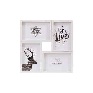 White 4-opening collage picture frame in Nordic style for tabletop or wall display