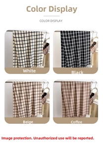 Detailed grid view showcasing classic plaid scarves in white, black, beige, and coffee brown