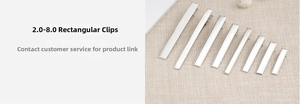 Detail view of square metal hair clips in sizes from 2cm to 8cm for DIY hair accessories