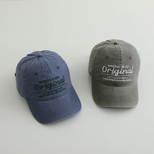 Berretti da baseball vintage in cotone lavato blu navy e verde militare con ricamo