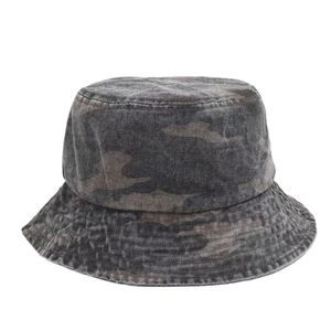 Washed camo bucket hat for men and women featuring vintage outdoor jungle adventure style