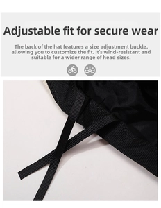 Detail of adjustable inner strap and velcro ribbon for secure hat size fitting