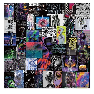 Harajuku Style Acid Graphic Stickers Waterproof Cyberpunk Graffiti Decals For Luggage Laptop Motorcycle Decorative Art Stickers Pack