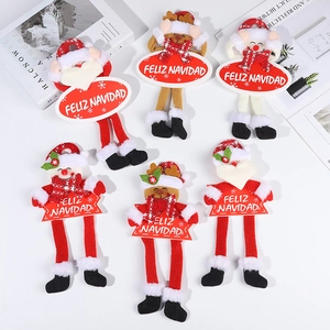 Christmas Hanging Ornaments Santa Snowman Reindeer Plush Non-woven Fabric Feliz Navidad Signs Festive Home Tree Decor