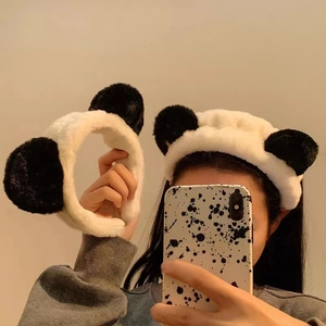 Panda Ears Headband Plush Soft Hairband For Face Washing Makeup Hair Accessories Cute Animal Style Women Girls