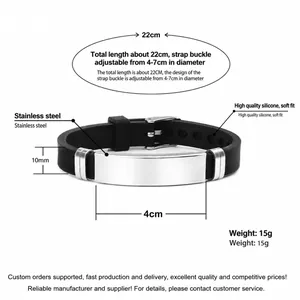 His Queen Her King crown silicone stainless steel couple bracelet with adjustable strap
