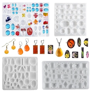 Siliconen Gietvorm Legering Accessoires Voor DIY Hangers Oorbellen Sleutelhangers Leren Koord Geometrische Vormen