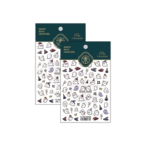 5D Halloween nail art stickers with ghosts and stars on professional packaging