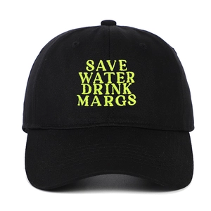 Save Water Drink Margs Embroidered Cotton Baseball Cap Adjustable Casual Sunshade Dad Hat Outdoor Streetwear Curved Brim