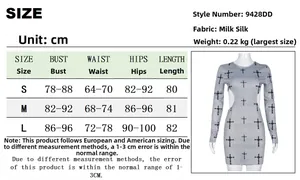 Tableau des tailles détaillé pour la mini-robe sexy à manches longues et dos nu