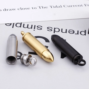 Three-color bullet pendant necklaces in silver gold and black with screw opening design
