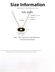 Spécifications de taille détaillées pour le collier à pendentif ovale plaqué or 18 carats