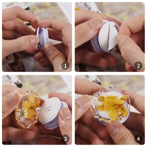 DIY Herz Handyhalterung Set mit getrockneten Blumen und Klebebasis für Epoxidharz