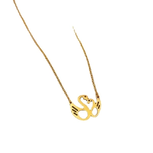Minimalist gold swan pendant necklace crafted in durable titanium steel for women