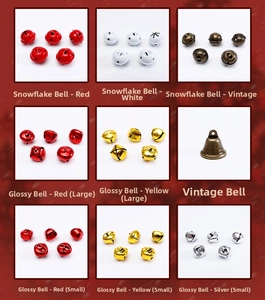 Assorted Christmas metal bells in snowflake and glossy styles for DIY pet collar crafts
