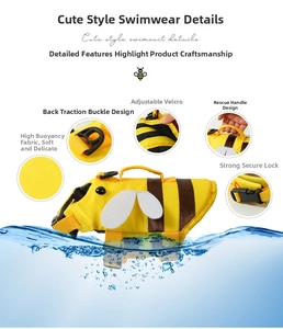 Détails du gilet de sauvetage abeille pour chien avec poignée et boucles réglables