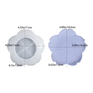 Silikonform in Blumenform mit fertigem Harzteller und präzisen Größenabmessungen