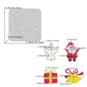 Siliconen mal set voor kersthanger DIY met vormen van de Kerstman, Engel en een Bel