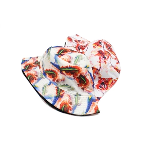 Artistic 3D print reversible bucket hat with colorful abstract pattern for sun protection