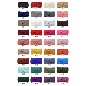 Knitted twist crossover headbands in 36 solid colors for autumn and winter warmth