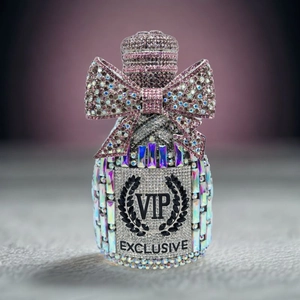 Bottle Shaped Rhinestone Evening Clutch Bag Crystal Bow Elegant Party Handbag For Women VIP Exclusive