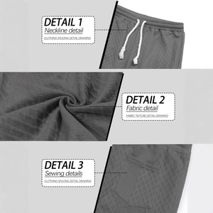 Pantalon de jogging gaufré gris foncé pour homme avec cordon et collage de détails