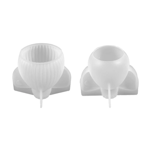 3D angel wings candle resin silicone mold with vertical stripe texture for DIY crafts