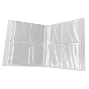 Open transparent PVC jewelry storage book with multiple slots for anti-oxidation protection
