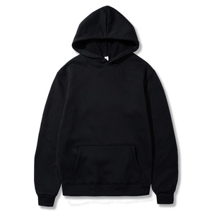 Mens Hoodie Cotton Blend Fleece Pullover Long Sleeve Kangaroo Pocket Casual Solid Color Sport Sweatshirt For Men