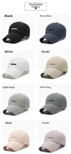 Detailed color chart showing eight quick-dry baseball caps with NARAS 3D embroidery