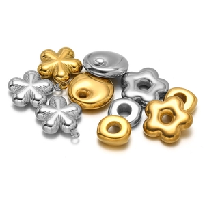 Edelstahl-Blumenanhänger in Gold und Silber für die DIY-Schmuckherstellung