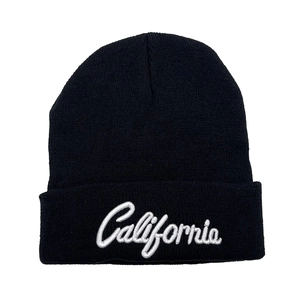 California Embroidery Knitted Beanie Hat Cuffed Warm Winter Soft Skull Cap Unisex Casual Versatile