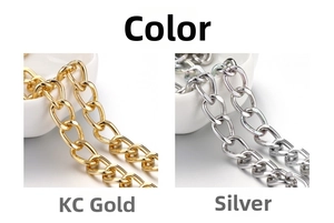 Detailed comparison of KC gold and rhodium-plated flat Cuban chain jewelry links