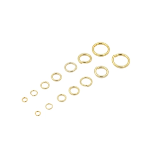 14K gold plated jump rings in multiple sizes for DIY jewelry necklace making