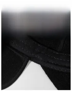 Detail view of the wide moisture-wicking inner sweatband of this winter thermal hat