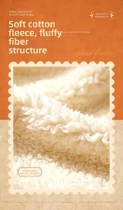 Macro view of soft white cotton fleece material showing thick fluffy fiber structure