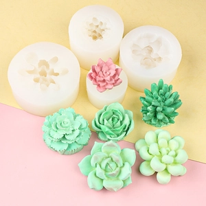 DIY succulent silicone mold set for resin casting and clay handmade craft projects