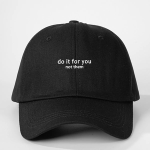 Casquette de baseball en coton noir avec inscription blanche do it for you not them