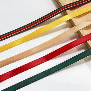 Christmas ribbon set with gold elk and snowflake prints for gift wrapping decorations