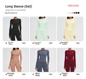 Détail d'un ensemble de yoga sans couture en six couleurs pour le fitness et le sport