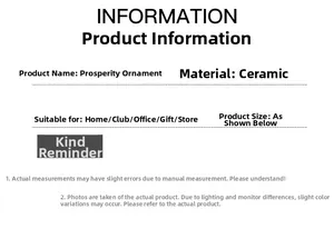 Detailed ceramic ornament product specifications and dimensions for home decor information