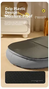 Détail de la base antidérapante haute densité avec texture pointillée anti-humidité pour lit chat