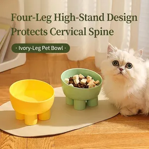 Lot de gamelles ergonomiques pour animaux en couleurs pastel avec design de patte d'éléphant