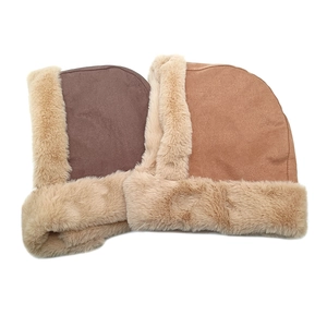 Cappello da aviatore invernale in finta pelle scamosciata con fodera di peluche
