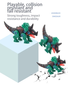 Dinosauro triceratopo giocattolo verde resistente alle cadute e agli urti per bambini