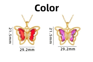 Detailed view of color butterfly pendants with dimensions 29.2mm width and 21.5mm height