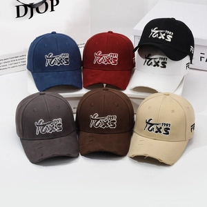 Multi-color distressed baseball caps with 1983 embroidery for outdoor sun protection